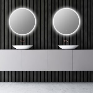 Altair 746032-LED-NF Dimora 32 Inch Round Frameless Modern Bathroom Vanity LED Lighted Wall Mirror