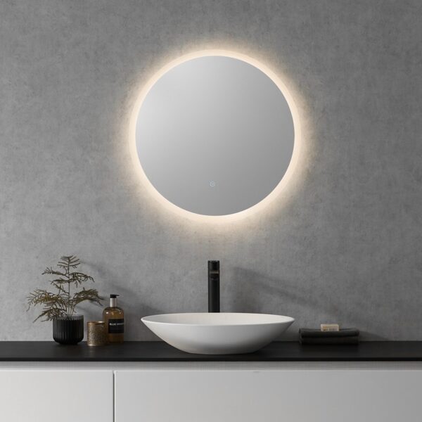 Altair 746032-LED-NF Dimora 32 Inch Round Frameless Modern Bathroom Vanity LED Lighted Wall Mirror