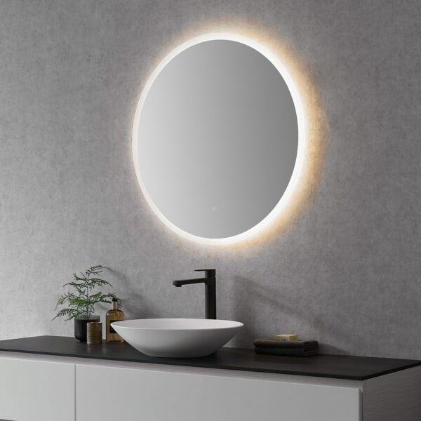 Altair 746032-LED-NF Dimora 32 Inch Round Frameless Modern Bathroom Vanity LED Lighted Wall Mirror