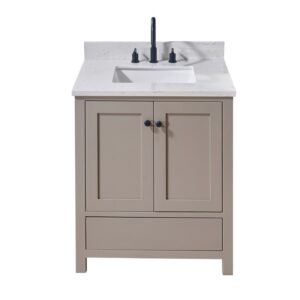 Altair 75031-CTP-AW Oderzo 31 Inch Stone Effects Vanity Top with White Sink - Aosta White