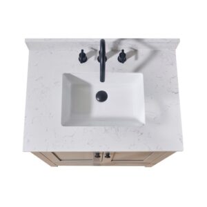 Altair 75031-CTP-AW Oderzo 31 Inch Stone Effects Vanity Top with White Sink - Aosta White