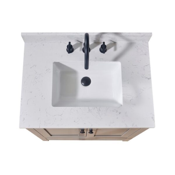 Altair 75031-CTP-AW Oderzo 31 Inch Stone Effects Vanity Top with White Sink - Aosta White