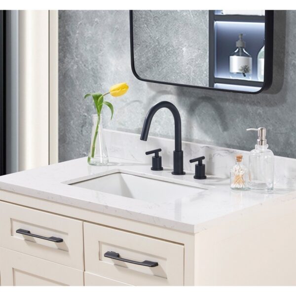 Altair 75037-CTP-AW Oderzo 37 Inch Stone Effects Vanity Top with White Sink - Aosta White