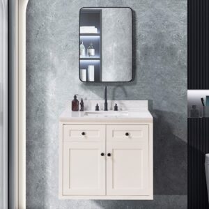 Altair 75037-CTP-AW Oderzo 37 Inch Stone Effects Vanity Top with White Sink - Aosta White