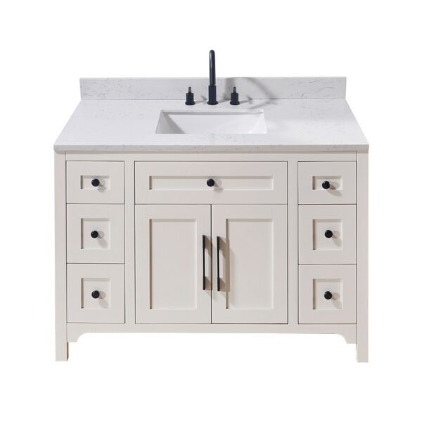 Altair 75049-CTP-AW Oderzo 49 Inch Stone Effects Vanity Top with White Sink - Aosta White