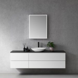 Altair 759024-LED-MC Carsoli 24 Inch Rectangle Frameless Surface-Mount or Recessed LED Lighted Bathroom Medicine Cabinet