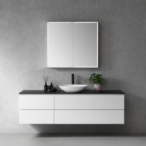 Altair 759036-LED-MC Carsoli 36 Inch Rectangle Frameless Surface-Mount or Recessed LED Lighted Bathroom Medicine Cabinet