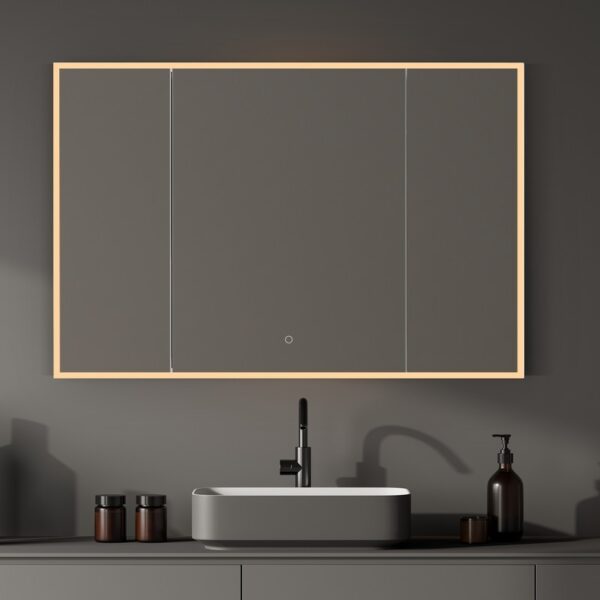 Altair 759048-LED-MC Carsoli 48 Inch Rectangle Frameless Surface-Mount or Recessed LED Lighted Bathroom Medicine Cabinet