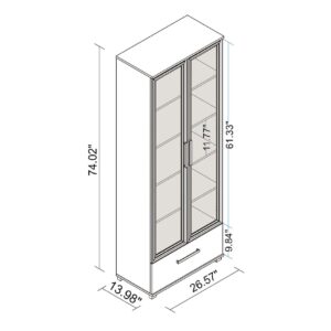 Manhattan Comfort Serra 1.0 5-Shelf Bookcase in White