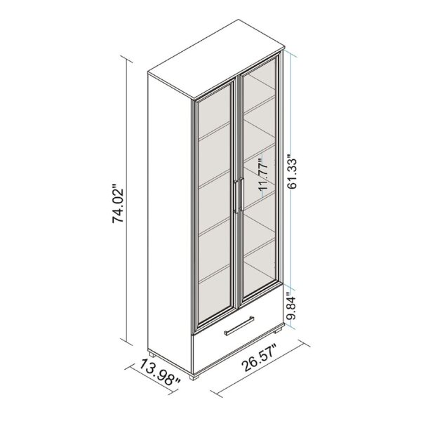 Manhattan Comfort Serra 1.0 5-Shelf Bookcase in White