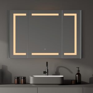 Altair 760048-LED-MC Bojano 48 Inch Rectangle Frameless Surface-Mount or Recessed LED Lighted Bathroom Medicine Cabinet