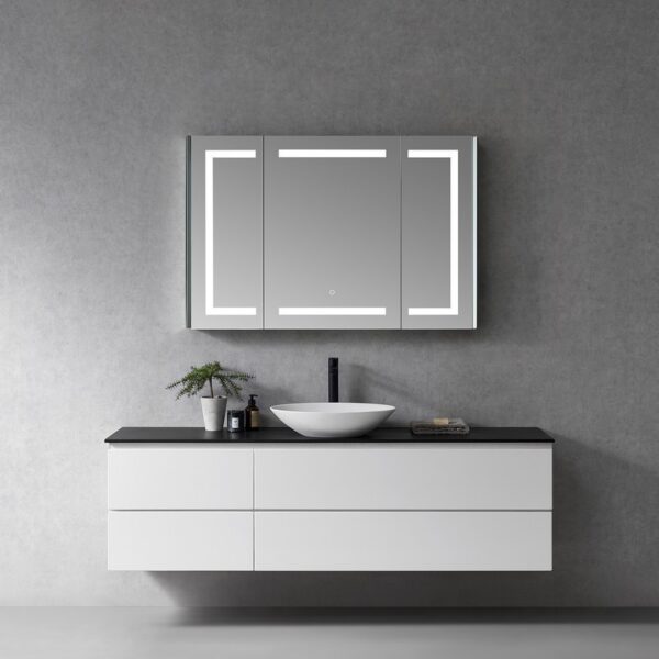 Altair 760048-LED-MC Bojano 48 Inch Rectangle Frameless Surface-Mount or Recessed LED Lighted Bathroom Medicine Cabinet