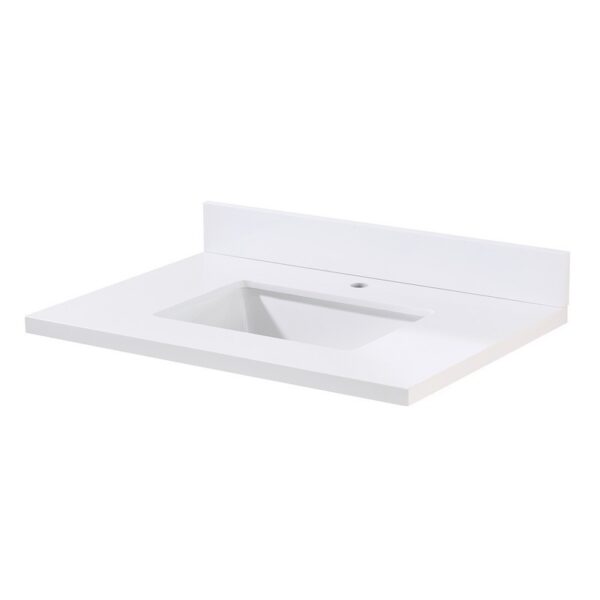 Altair 76031-CTP-SW Caorle 31 Inch Stone Effects Vanity Top with White Sink - Snow White