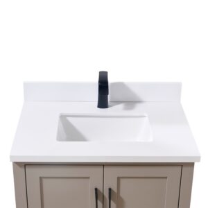 Altair 76031-CTP-SW Caorle 31 Inch Stone Effects Vanity Top with White Sink - Snow White