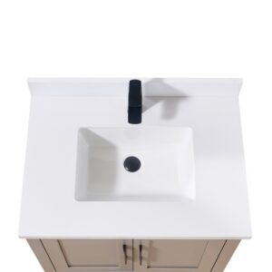 Altair 76031-CTP-SW Caorle 31 Inch Stone Effects Vanity Top with White Sink - Snow White