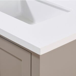 Altair 76031-CTP-SW Caorle 31 Inch Stone Effects Vanity Top with White Sink - Snow White