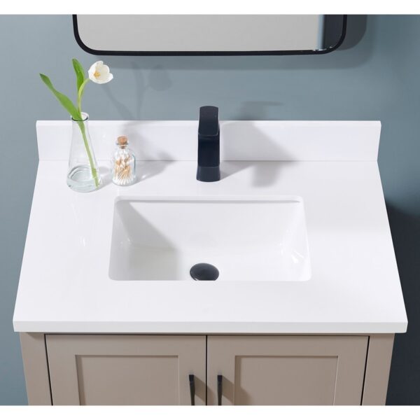 Altair 76031-CTP-SW Caorle 31 Inch Stone Effects Vanity Top with White Sink - Snow White