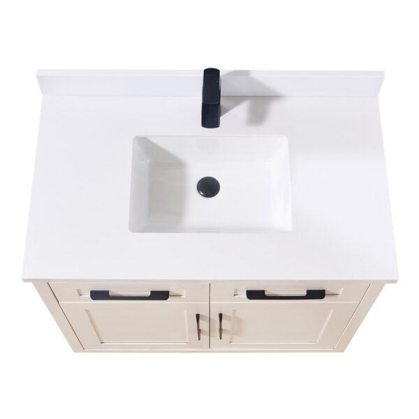 Altair 76037-CTP-SW Caorle 37 Inch Stone Effects Vanity Top with White Sink - Snow White