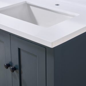 Altair 76061-CTP-SW Caorle 61 Inch Stone Effects Vanity Top with Double White Sink - Snow White