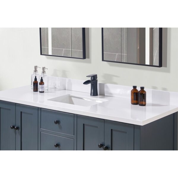 Altair 76061S-CTP-SW Caorle 61 Inch Stone Effects Vanity Top with Single White Sink - Snow White