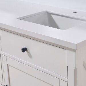 Altair 76073-CTP-SW Caorle 73 Inch Stone Effects Vanity Top with White Sink - Snow White