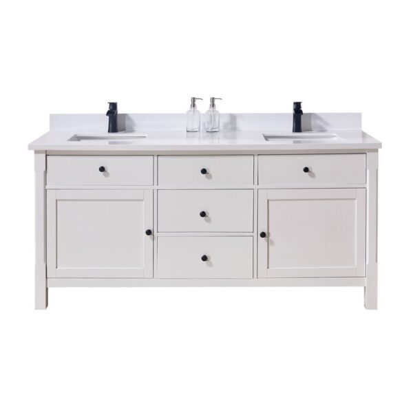 Altair 76073-CTP-SW Caorle 73 Inch Stone Effects Vanity Top with White Sink - Snow White