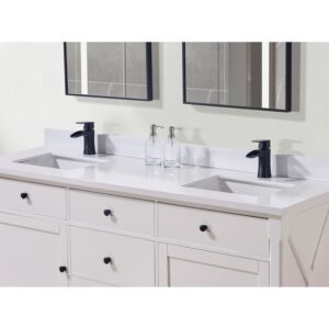 Altair 76073-CTP-SW Caorle 73 Inch Stone Effects Vanity Top with White Sink - Snow White