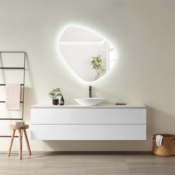 Altair 762039-LED-NF Rasso 39 Inch Novelty Frameless Modern Bathroom Vanity LED Lighted Wall Mirror