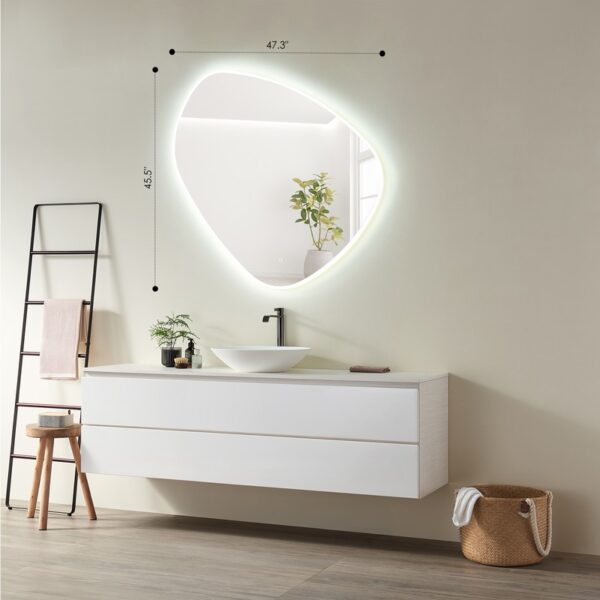 Altair 762047-LED-NF Rasso 47 1/4 Inch Novelty Frameless Modern Bathroom Vanity LED Lighted Wall Mirror