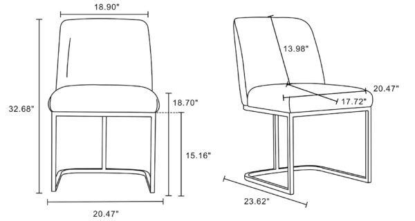 Manhattan Comfort Modern Serena 8 Piece Dining Set Upholstered in Leatherette with Steel Legs in Cream