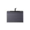 James Martin 801V31.5MGGCHB Milan 31.5 Inch Single Vanity Cabinet in Modern Grey Glossy with Charcoal Black Composite Top