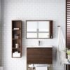 James Martin 801V31.5WLTRGDGW Milan 31 1/2 Inch Single Vanity Cabinet with Glossy White Composite Top - Mid Century Walnut