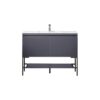 James Martin 801V47.3MGGMBKGW Milan 47.3 Inch Single Vanity Cabinet in Modern Grey Glossy and Matte Black with Glossy White Composite Top