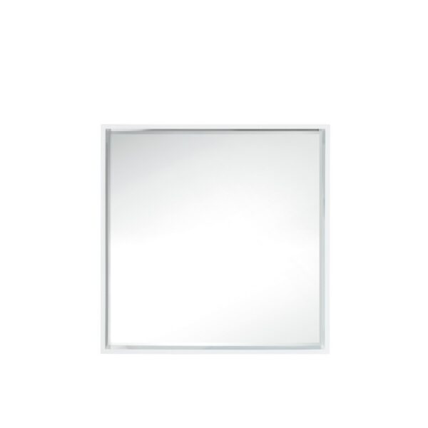 James Martin 803-M35.4-GW Milan 35.4 Inch Square Cube Mirror in Glossy White