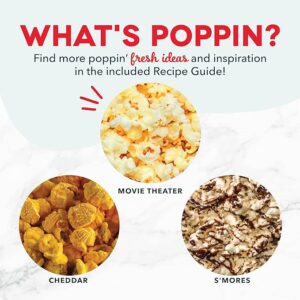 RetailHuntUSA Hot Air Popcorn Popper Maker with Measuring Cup to Portion Popping Corn Kernels + Melt Butter, 16 Cups - Dream Blue