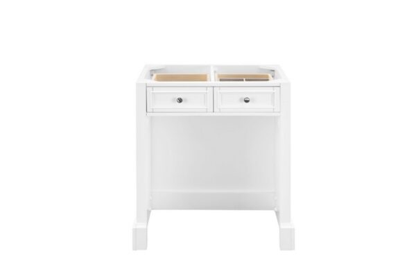 James Martin 825-CU30-BW-3EJP De Soto 32 Inch Countertop Unit/Make-up Counter in Bright White with 3 cm Eternal Jasmine Pearl Quartz Top