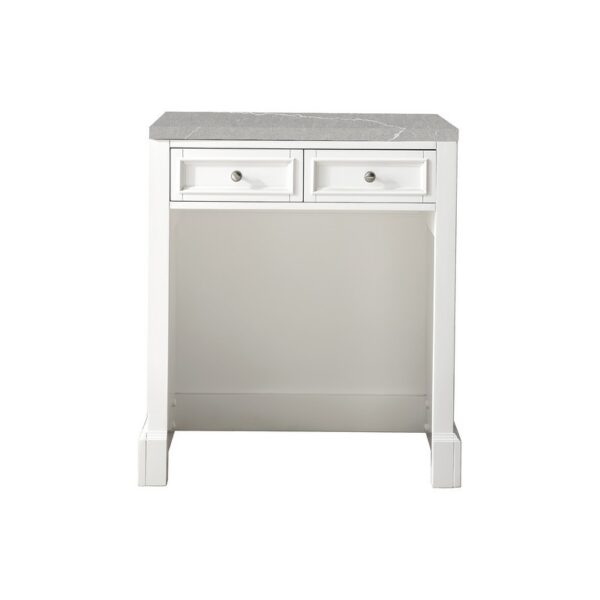 James Martin 825-CU30-BW-3ESR De Soto 30 Inch Countertop Unit (makeup counter) in Bright White with 3 CM Eternal Serena Quartz Top