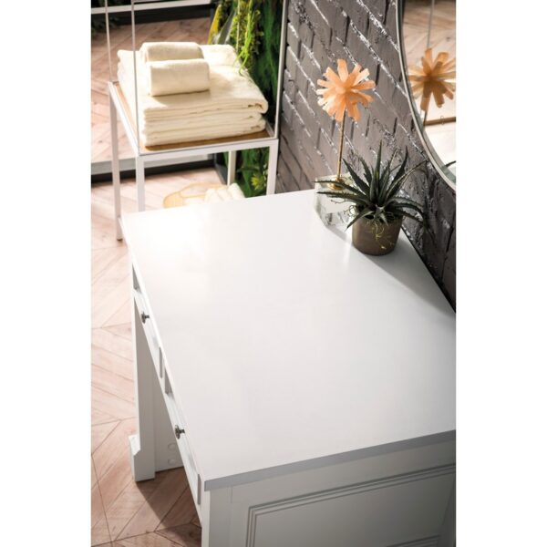 James Martin 825-CU30-BW-3WZ De Soto 31 3/8 Inch Countertop Unit in Bright White with 3cm White Zeus Quartz Top