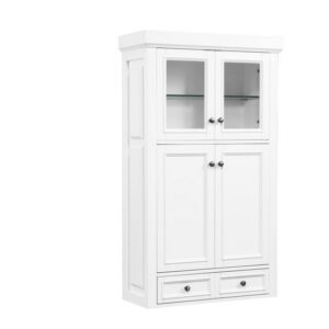 James Martin 825-H30-BW De Soto 32 Inch Double Tower Hutch in Bright White