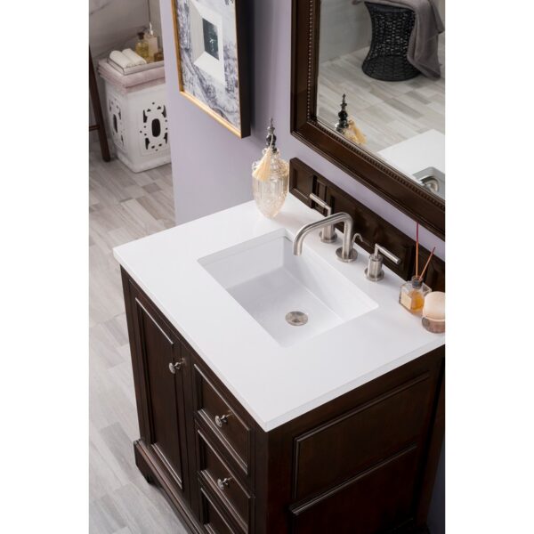 James Martin 825-V30-3WZ De Soto 31 1/4 Inch Single Vanity with 3cm White Zeus Quartz Top