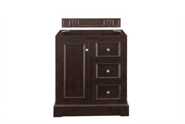 James Martin 825-V30-BNM-3GEX De Soto 31 Inch Single Vanity in Burnished Mahogany with 3 cm Grey Expo Quartz Top with Sink