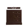 James Martin 825-V36-3WZ De Soto 37 1/4 Inch Single Vanity with 3cm White Zeus Quartz Top