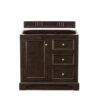 James Martin 825-V36-BNM-3EJP De Soto 37 Inch Single Vanity in Burnished Mahogany with 3 cm Eternal Jasmine Pearl Quartz Top with Sink