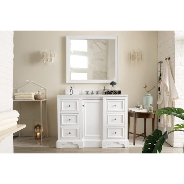 James Martin 825-V48-3WZ De Soto 49 1/4 Inch Single Vanity with 3cm White Zeus Quartz Top