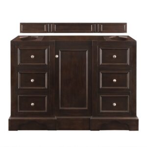 James Martin 825-V48-BNM-3GEX De Soto 49 Inch Single Vanity in Burnished Mahogany with 3 cm Grey Expo Quartz Top with Sink