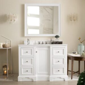 James Martin 825-V48-BW De Soto 49 Inch Single Vanity in Bright White