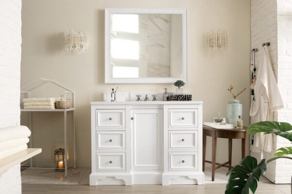 James Martin 825-V48-BW De Soto 49 Inch Single Vanity in Bright White