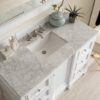 James Martin 825-V48-BW-3CAR De Soto 49 Inch Single Vanity in Bright White with 3 cm Carrara Marble Top