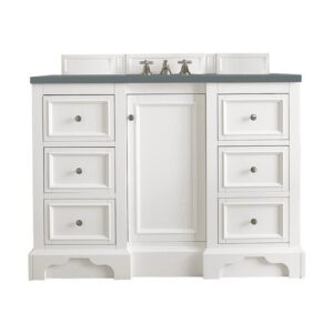 James Martin 825-V48-BW-3CBL De Soto 49 1/4 Inch Single Vanity Cabinet with Cala Blue Quartz Top - Bright White