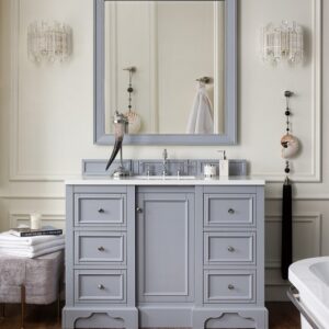 James Martin 825-V48-SL-3AF De Soto 49 Inch Single Vanity in Silver Gray with 3 cm Arctic Fall Solid Surface Top